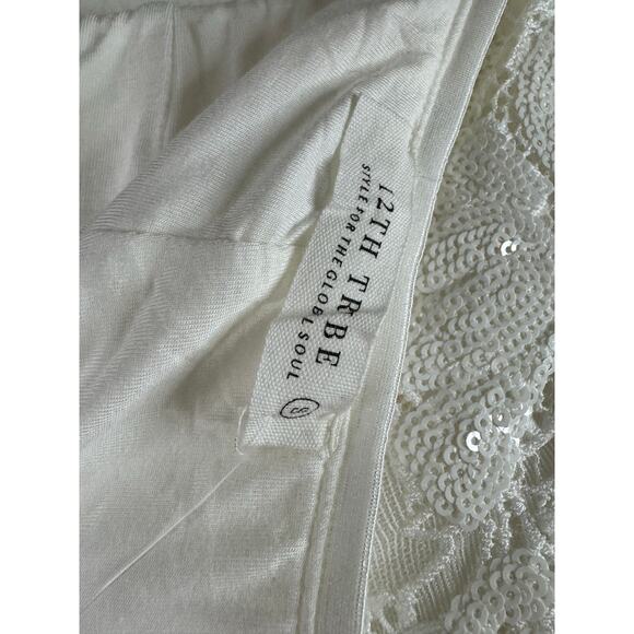 NWT 12th Tribe White Maddox Lace Sequin pants Womens Small - Picture 10 of 12